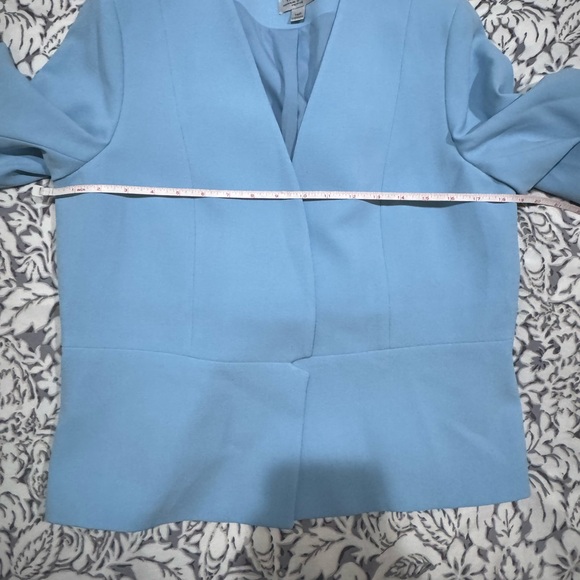 NWT Tahari Light Blue Open-Front Peplum Blazer size 14p - Picture 9 of 14